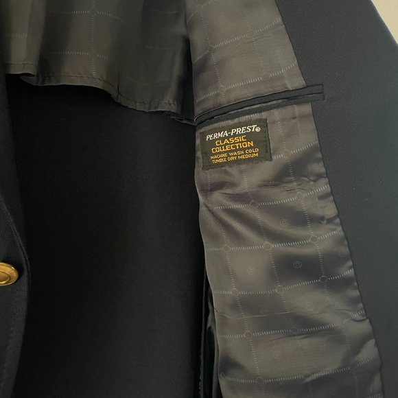 Perma-Prest Navy Suit Jacket - Picture 7 of 11